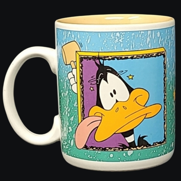 VINTAGE 1994 WARNER BROS. 1994 SIX FLAGS THEME PARKS DAFFY DUCK COFFEE MUG - Picture 3 of 13